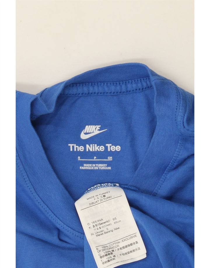Camiseta gráfica masculina NIKE Top pequeno algodão azul