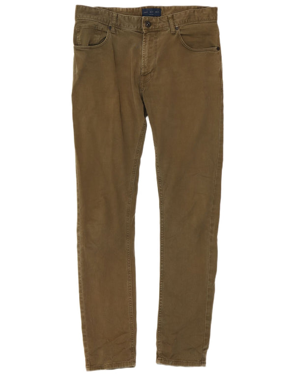 Zara Mens Slim Jeans EU 40 Médio W31 L30 Algodão Cáqui
