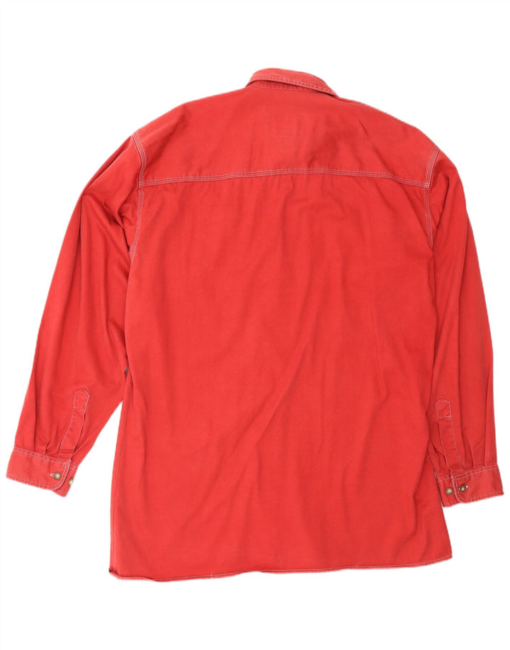 Camisa jeans masculina Limit tamanho 39/40 algodão vermelho médio