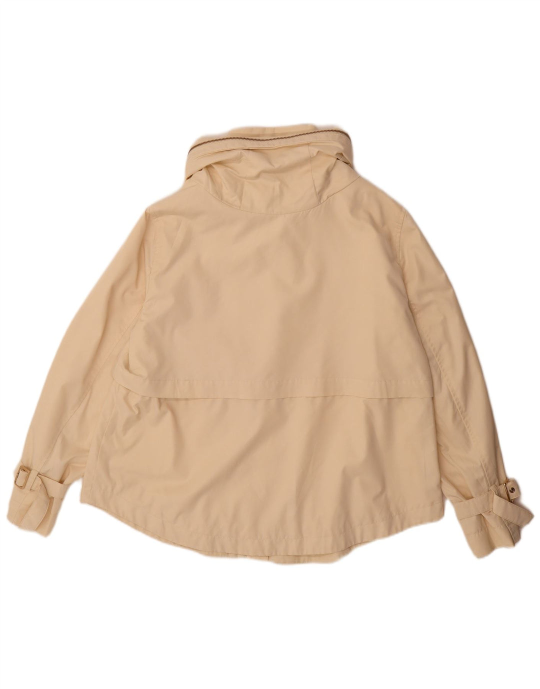 Jaqueta bomber com capuz feminino Zara Reino Unido 14 grande poliéster bege