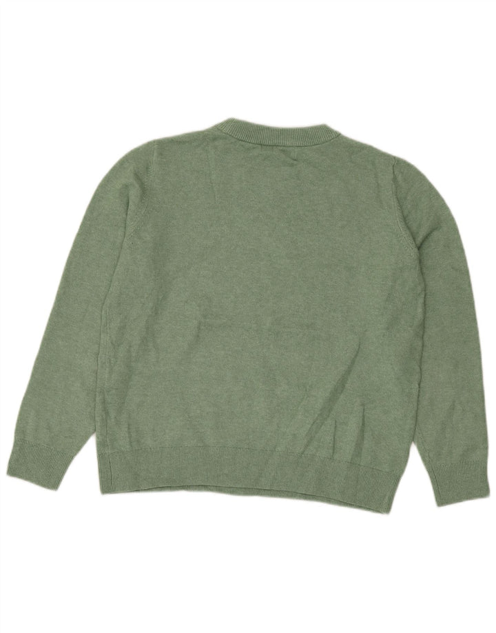 Suéter feminino Marks & Spencer com gola redonda Reino Unido 14 verde médio