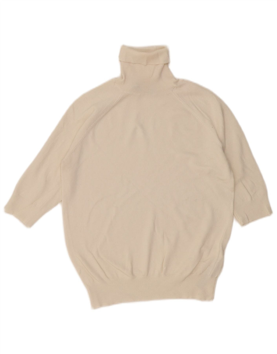 Suéter feminino Zara com gola redonda e viscose branca média UK 12