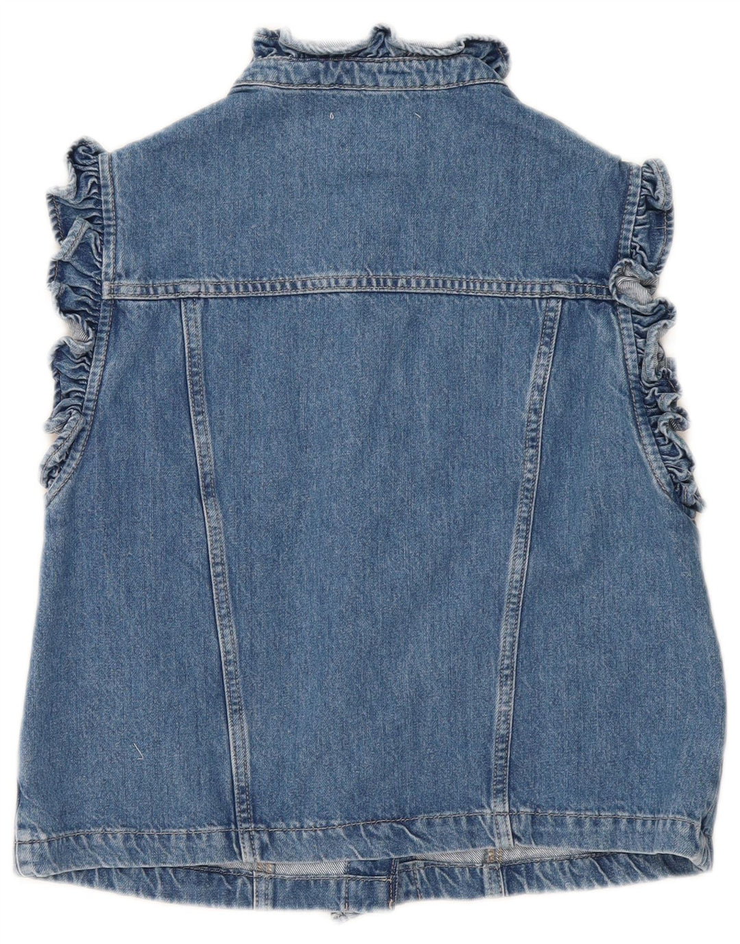 MINT VELVET Womens Denim Gilet UK 14 Algodão Azul Médio