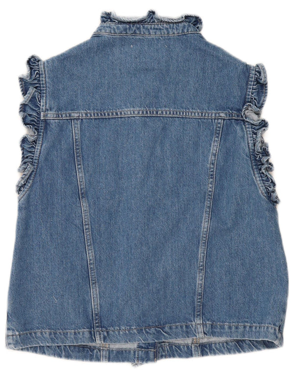 MINT VELVET Womens Denim Gilet UK 14 Algodão Azul Médio