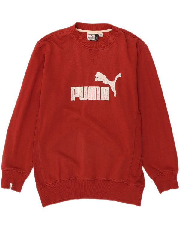 PUMA Mens Graphic Moletom Jumper Médio Vermelho