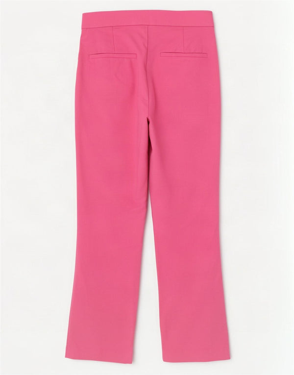 Calça feminina reta casual Zara XS W24 L25 algodão rosa