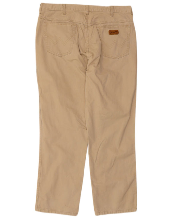 Wrangler Calça masculina reta casual W30 L30 algodão bege