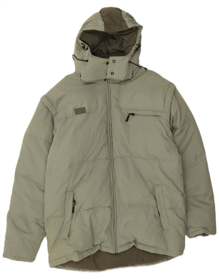 Jaqueta masculina Fila com capuz acolchoada UK 42 XL verde poliamida