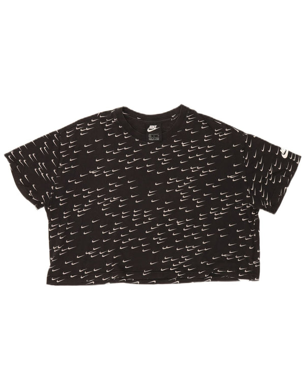 Camiseta feminina Nike Crop Graphic Top UK 18 XL algodão preto