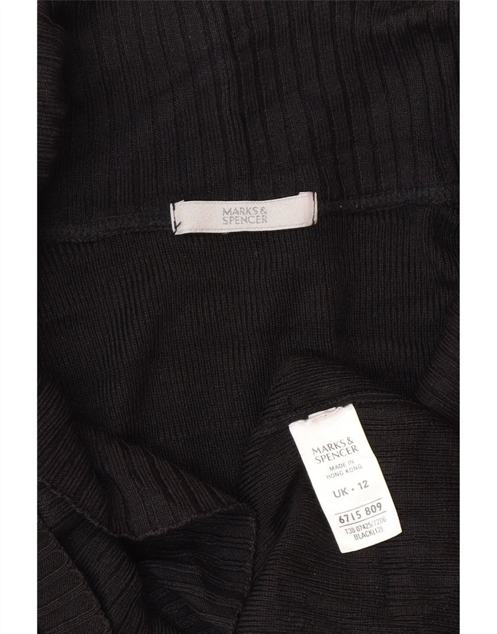 Suéter cardigã feminino Marks & Spencer Reino Unido 12 acrílico preto médio