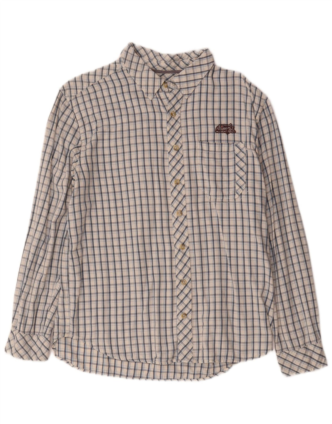 Camisa masculina Weird Fish grande algodão xadrez branco