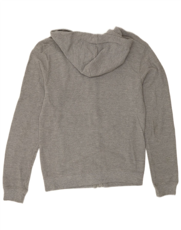 Suéter masculino Zara com capuz e zíper cinza médio