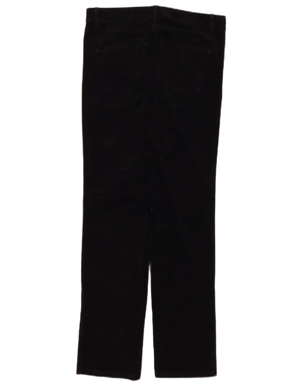 Calça feminina de veludo cotelê Marks & Spencer com cintura alta Reino Unido 12 médio W32 L30 preto