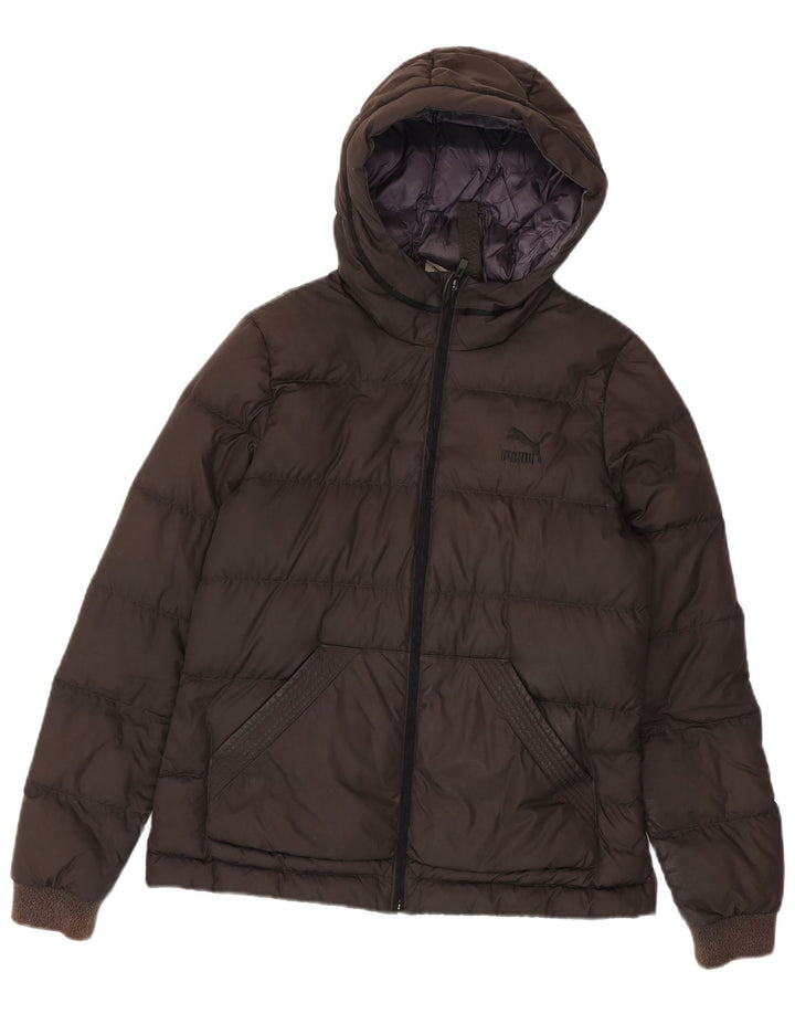 Jaqueta acolchoada com capuz feminina Puma UK 12 poliéster marrom médio