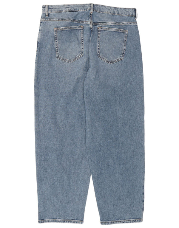 Calça jeans feminina de cintura alta MARKS & SPENCER Reino Unido 16 grande W34 L28 azul