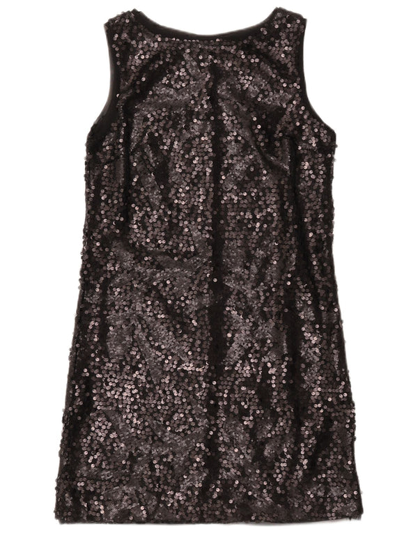 Vestido feminino sem mangas BENETTON UK 10 pequeno poliéster preto