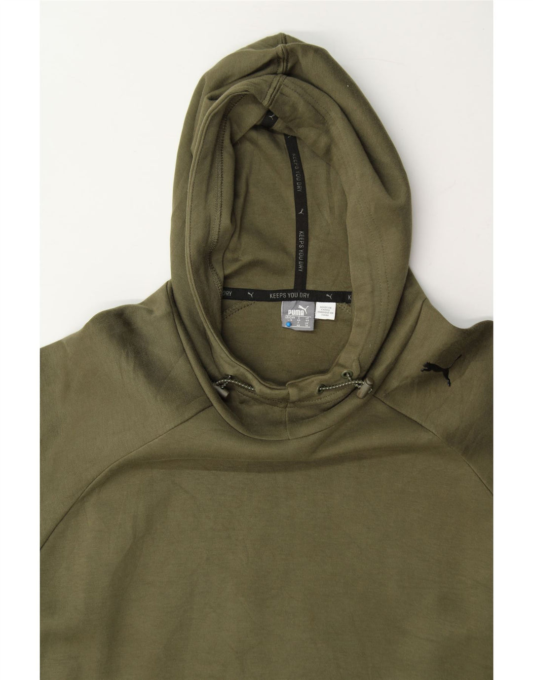 PUMA Womens Hoodie Jumper UK 14 Large Khaki Cotton Vintage Puma and Second-Hand Puma from Messina Hembry 