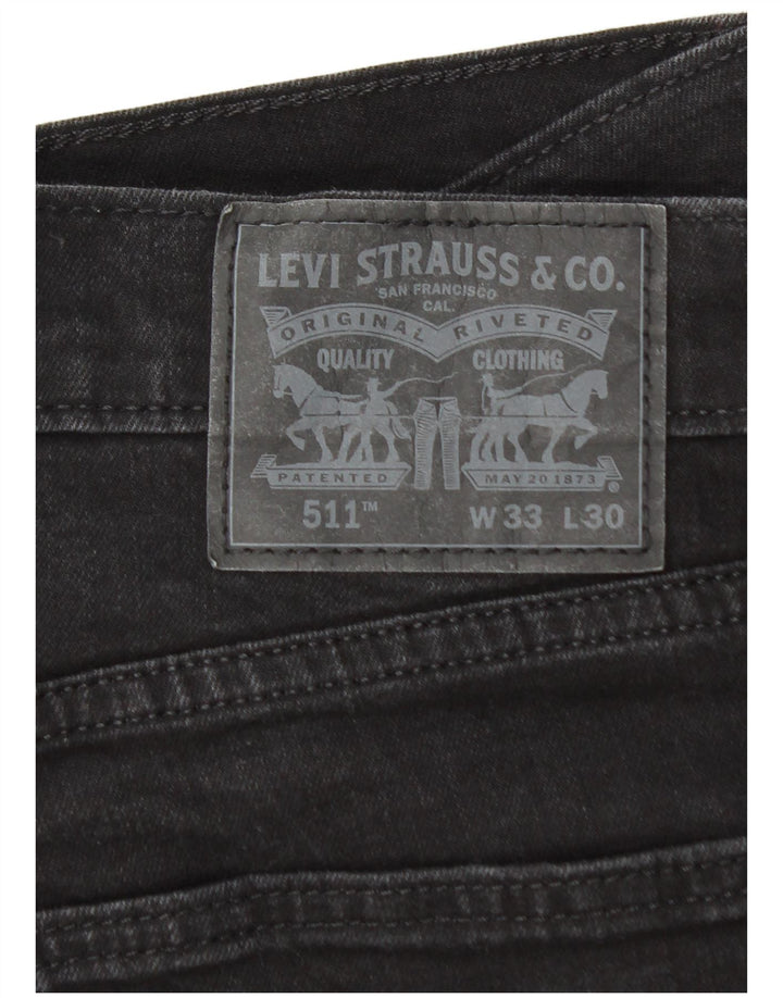 Jeans Levis 511 Slim Masculino W33 L26 Algodão Preto