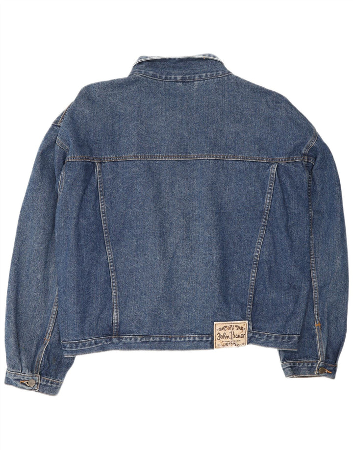 Jaqueta jeans masculina JOHN BAUER UK 48 4XL algodão azul