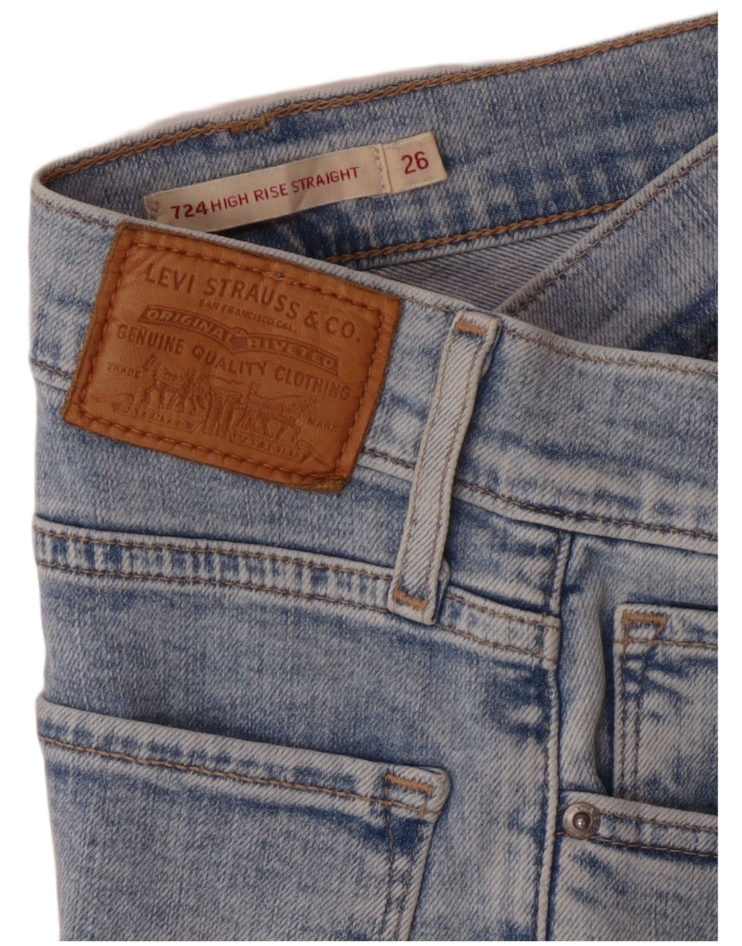 Calça jeans feminina Levi's 724 High Rise Straight W26 L28 azul
