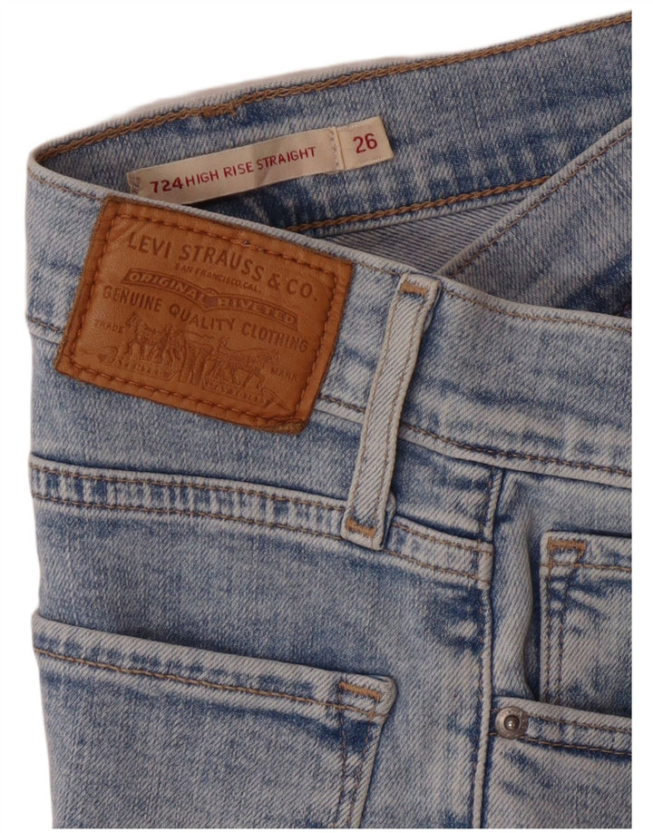 Calça jeans feminina Levi's 724 High Rise Straight W26 L28 azul