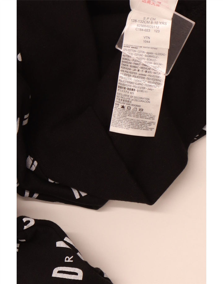 JORDAN Meninos moletom com capuz gráfico 8-9 anos pequeno algodão preto