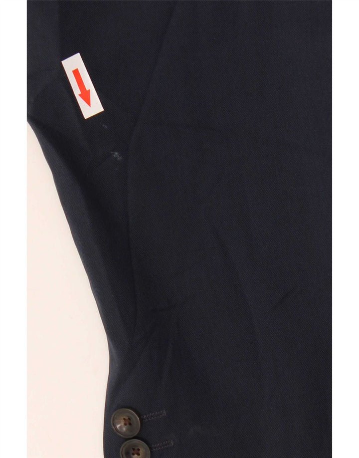 Jaqueta blazer masculina de 2 botões Marks & Spencer Reino Unido 46 3XL azul marinho poliéster