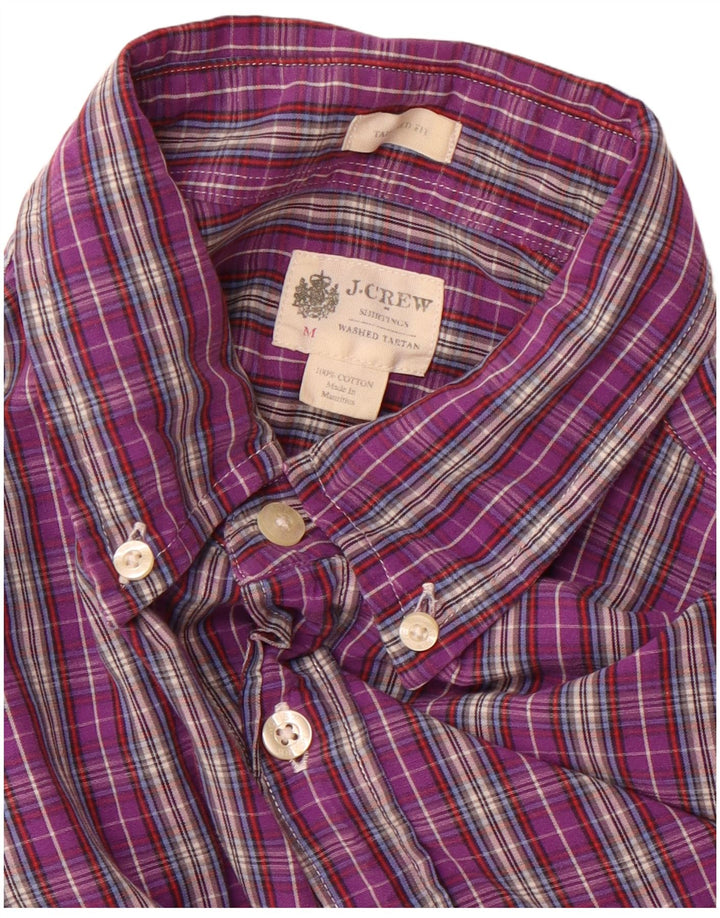 J. Crew Camisa masculina sob medida de algodão xadrez roxo médio