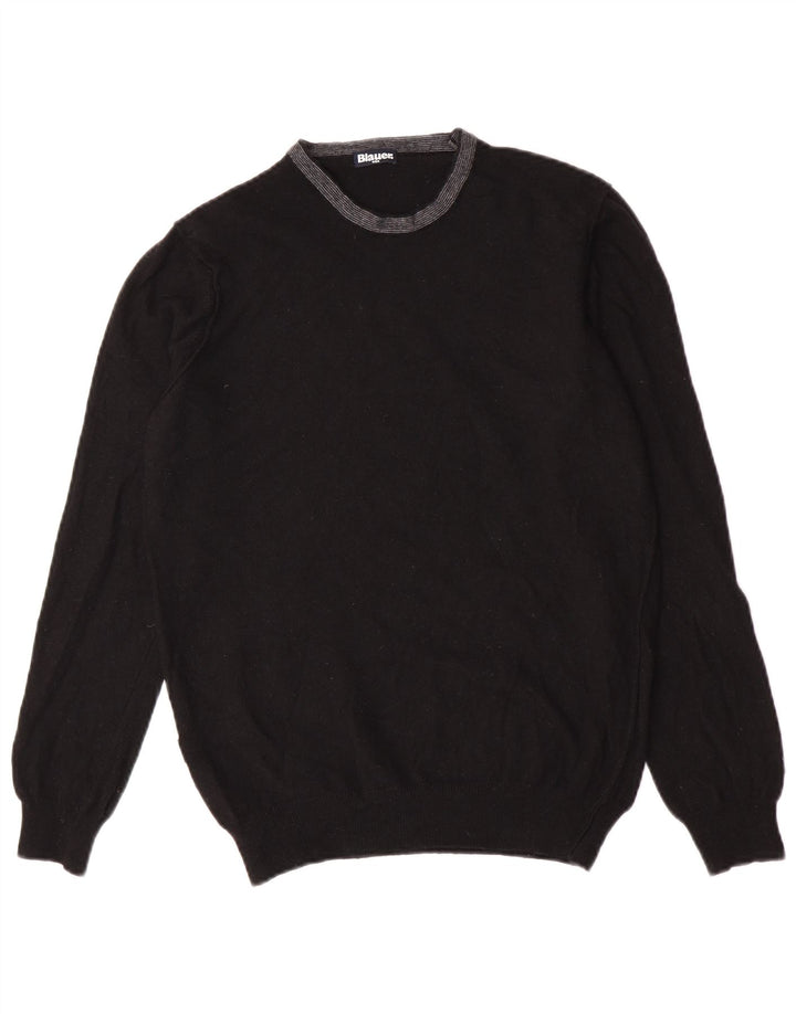 Suéter masculino Blauer com gola redonda, preto médio