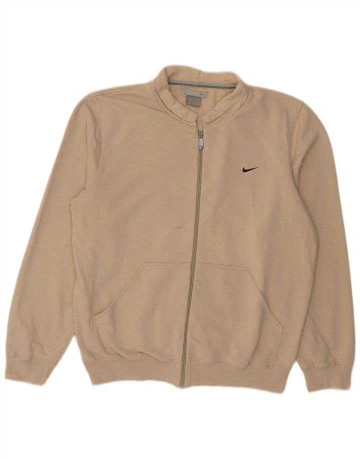 NIKE Mens Tracksuit Top Jacket UK 39/41 Médio Bege Algodão