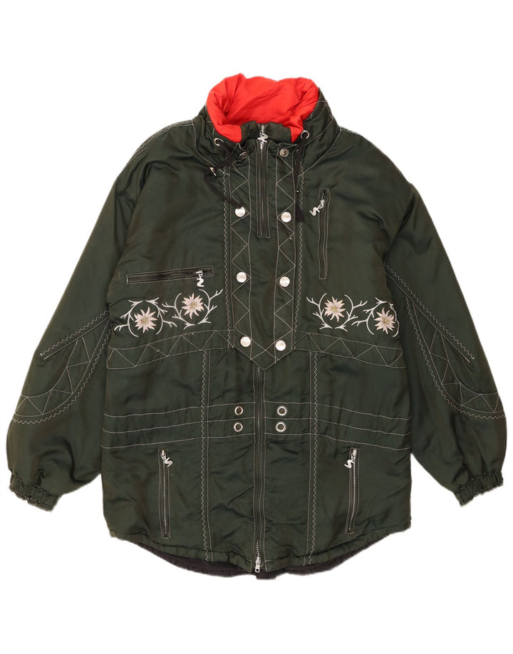 Sportalm Jaqueta de esqui feminina gráfica oversized EU 38 Médio Verde Floral
