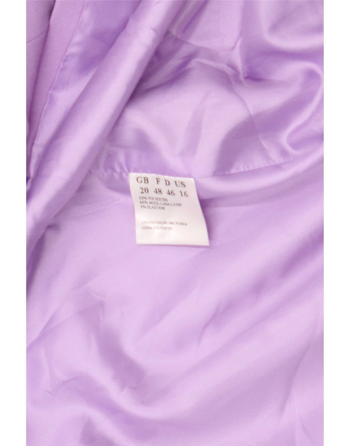 Jaqueta blazer feminina Jacques Vert com 1 botão Reino Unido 20 2XL roxo poliéster