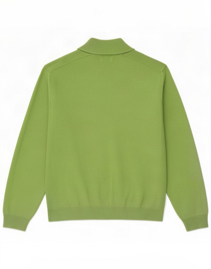 Suéter masculino Massimo Dutti com gola de botão 2XL algodão verde