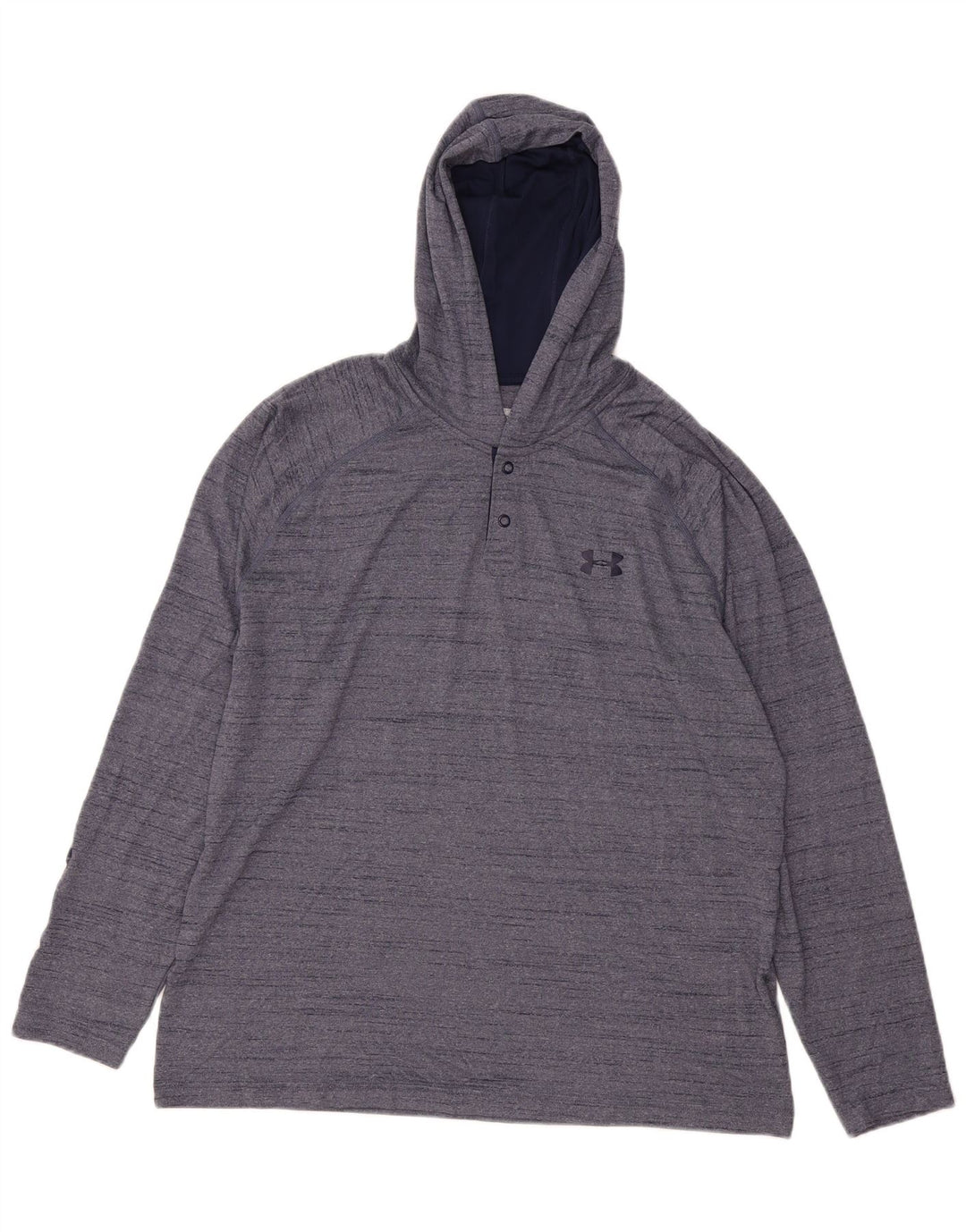 UNDER ARMOUR Masculino Heat Gear com capuz manga comprida grande azul marinho manchado