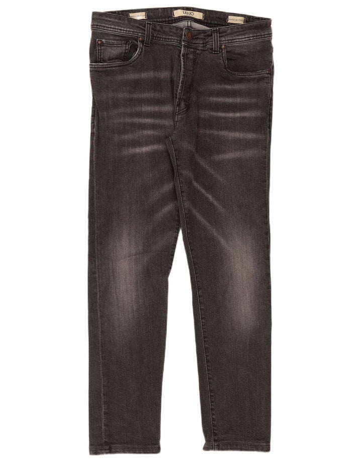 Liu Jo Mens Regular Slim Jeans W35 L30 Algodão Cinza