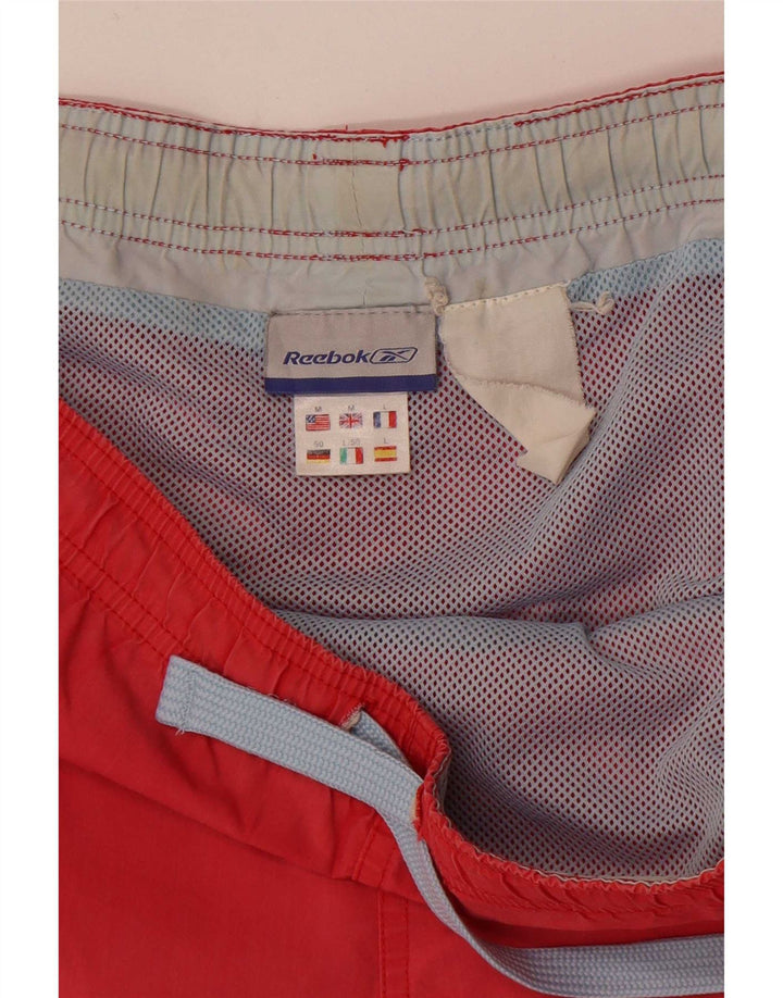Shorts de natação masculino Reebok médio vermelho poliéster esportivo
