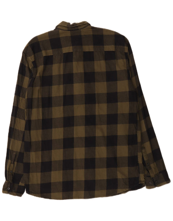 Camisa masculina de flanela Jack & Jones XL caqui xadrez algodão