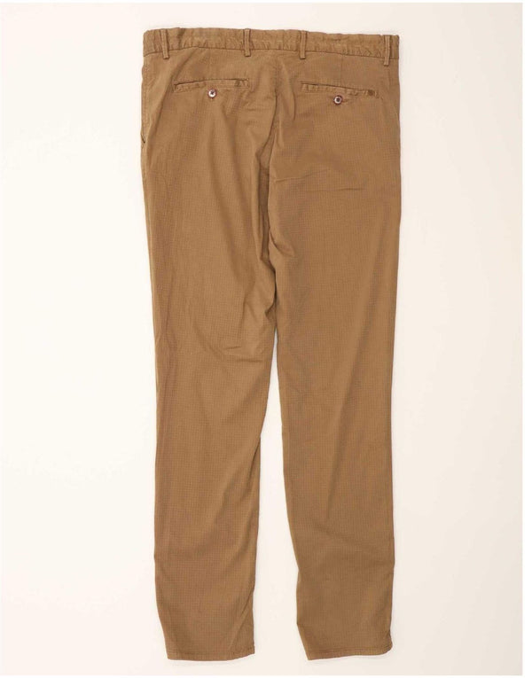 Calça cargo masculina Massimo Dutti EU 44 grande W34 L33 marrom xadrez