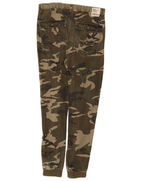 Calça Zara Boys Joggers Chino 13-14 Anos W30 L28 Camuflagem Verde