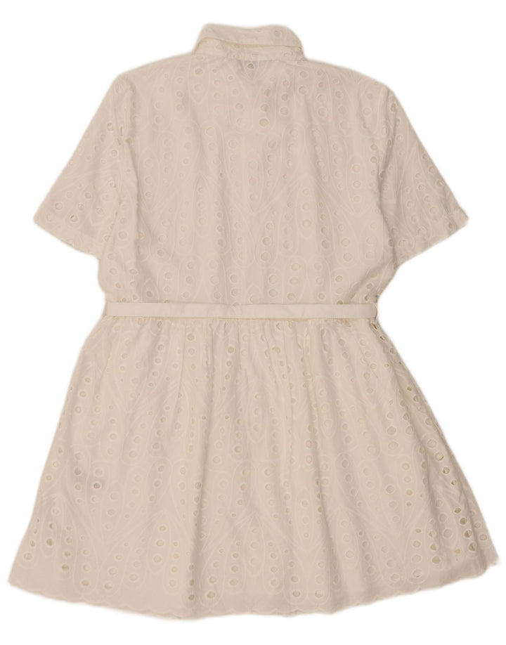 Vestido camisa feminino Zara UK 14 médio branco