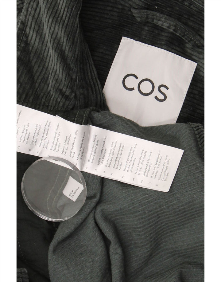 COS Camisa masculina de veludo cotelê verde médio algodão
