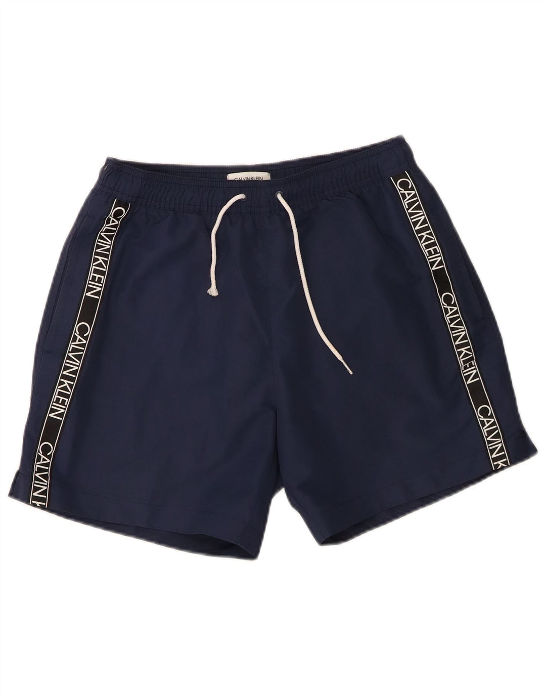 Calvin Klein Shorts de natação masculino gráfico pequeno azul marinho poliéster