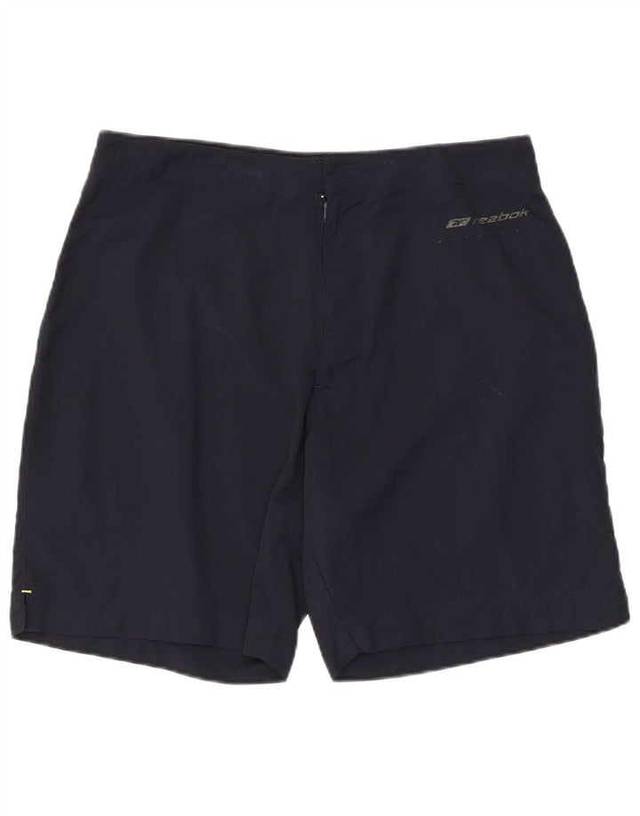 Reebok Mens Graphic Casual Shorts Pequeno W32 Azul Marinho Nylon