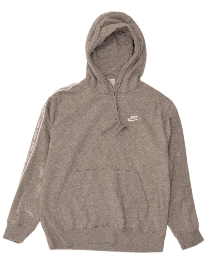 NIKE Mens Graphic Hoodie Jumper Médio Algodão Cinza