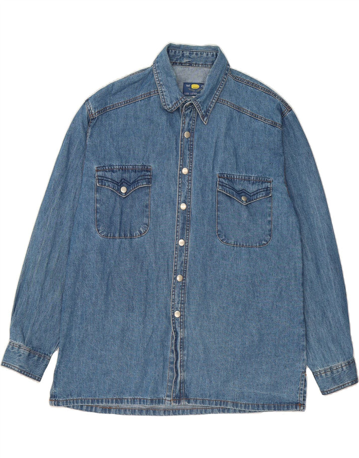 VINTAGE Mens Denim Shirt Large Blue Cotton Vintage Vintage and Second-Hand Vintage from Messina Hembry 