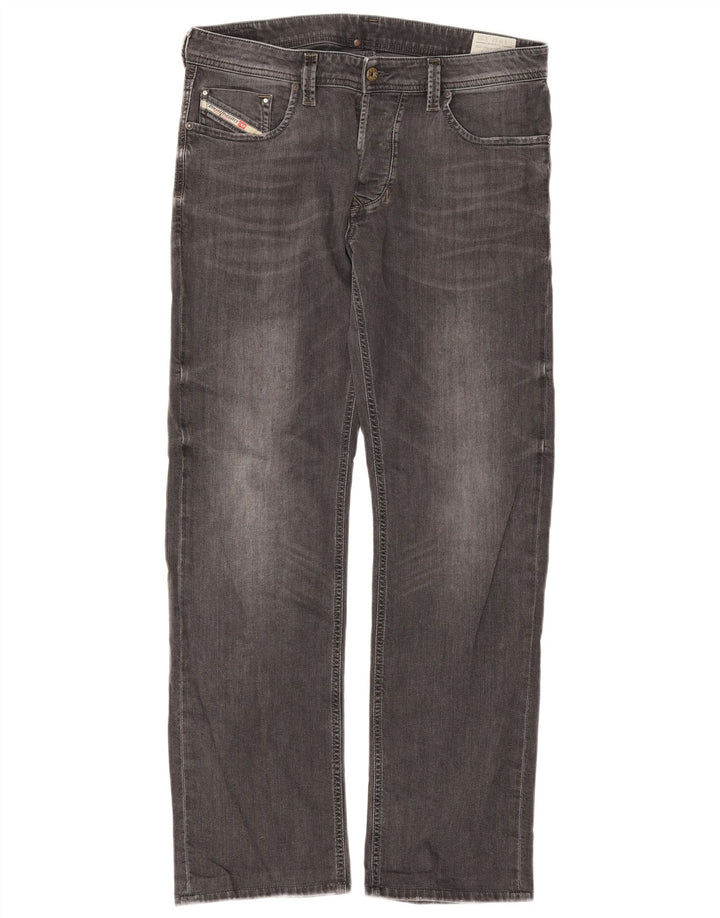 Diesel Mens Larkee Regular Straight Jeans W34 L32 Algodão Cinza