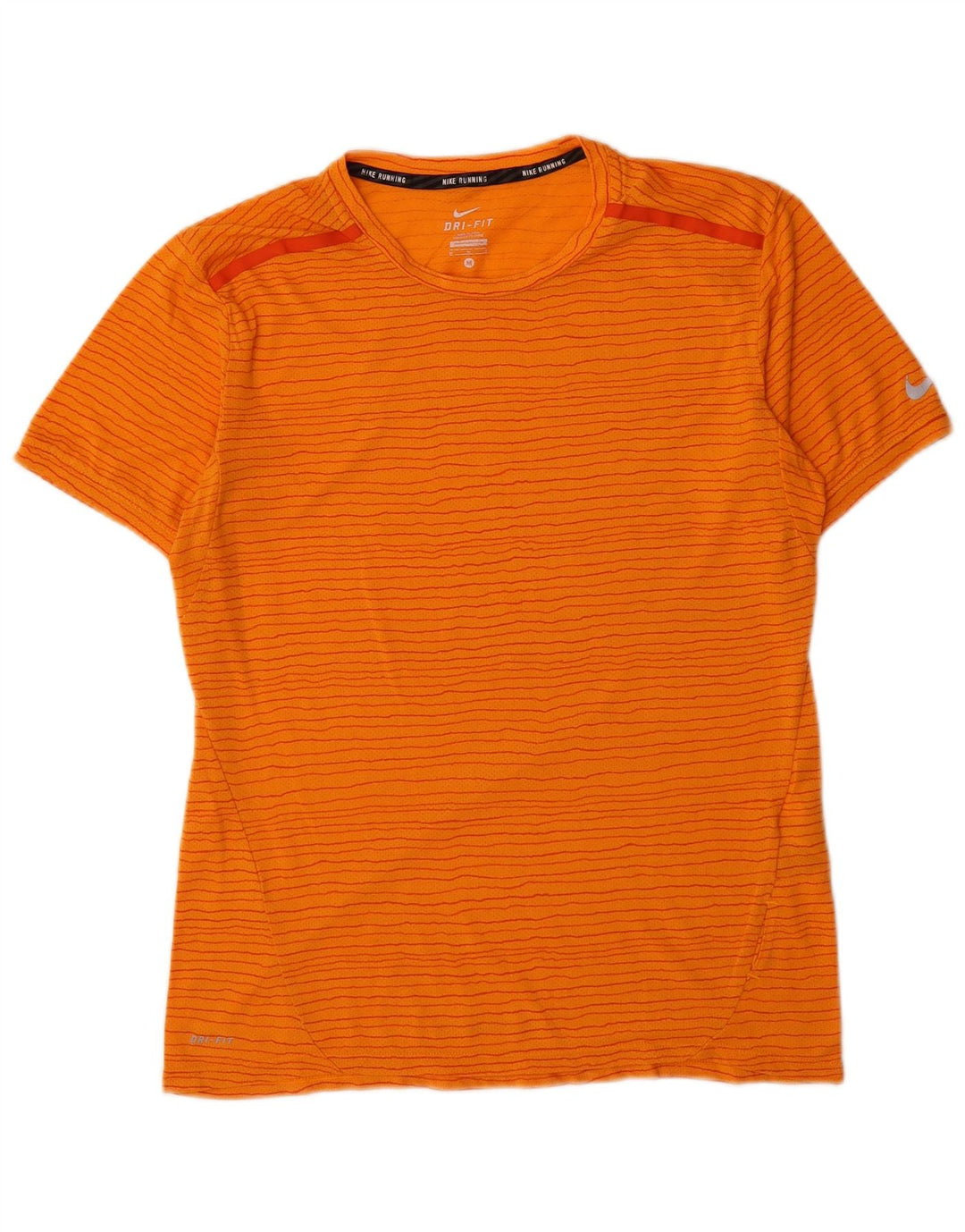 Camiseta masculina Nike Dri Fit Top médio laranja risca de giz poliéster