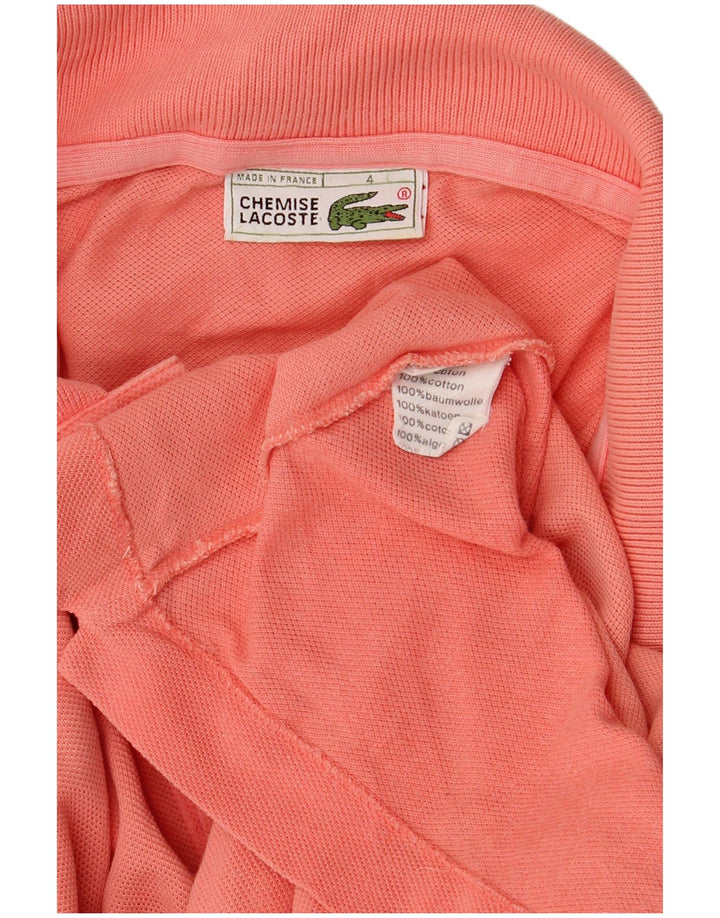Camisa polo masculina Lacoste tamanho 4 médio algodão rosa