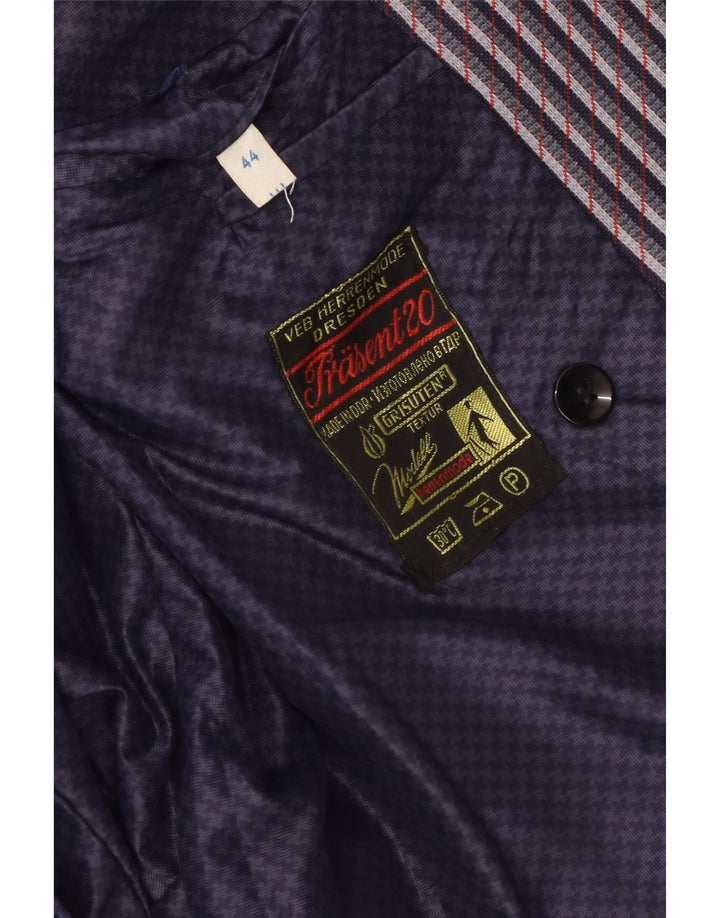 Jaqueta blazer feminina vintage com peito duplo EU 44 XL azul marinho listrado
