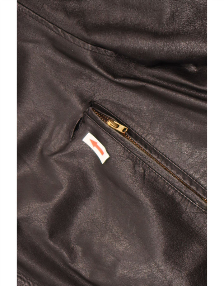 Jaqueta de couro masculina vintage IT 52 XL couro preto